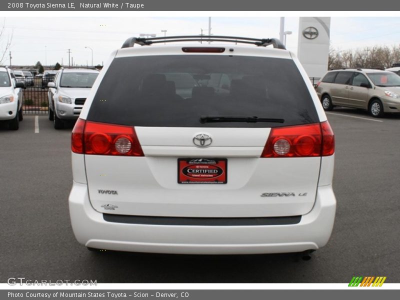 Natural White / Taupe 2008 Toyota Sienna LE