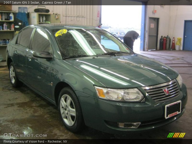 Cypress Green / Tan 2007 Saturn ION 3 Sedan