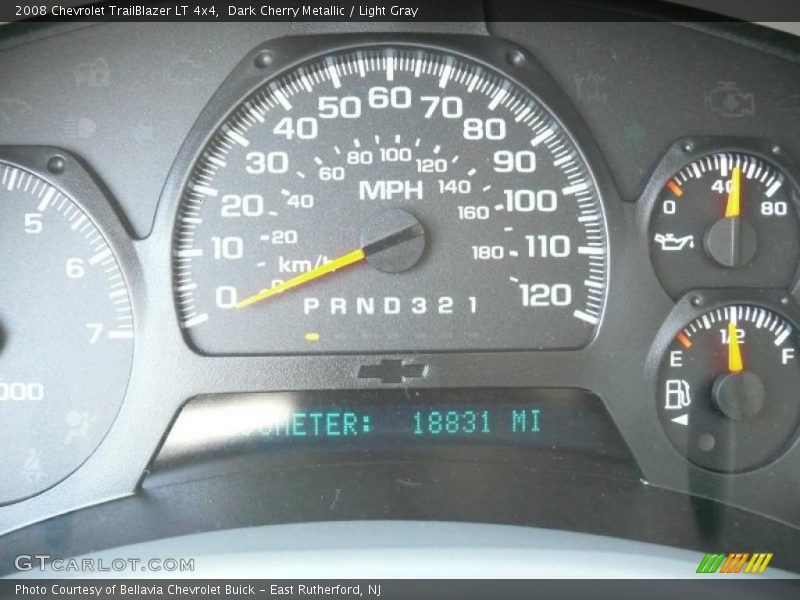 Dark Cherry Metallic / Light Gray 2008 Chevrolet TrailBlazer LT 4x4