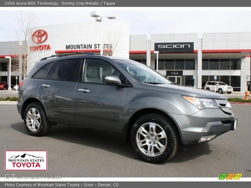 Sterling Gray Metallic / Taupe 2009 Acura MDX Technology