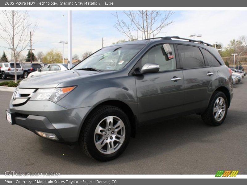 Sterling Gray Metallic / Taupe 2009 Acura MDX Technology