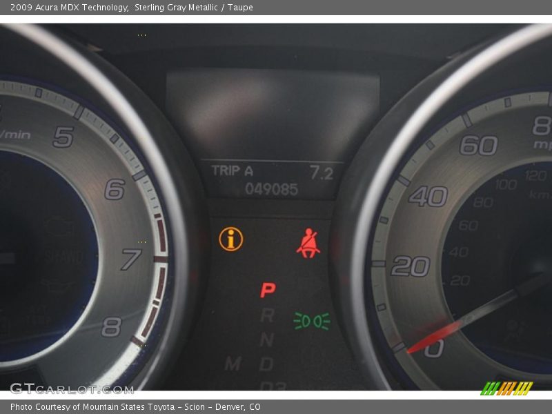 Sterling Gray Metallic / Taupe 2009 Acura MDX Technology