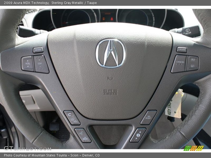 Sterling Gray Metallic / Taupe 2009 Acura MDX Technology
