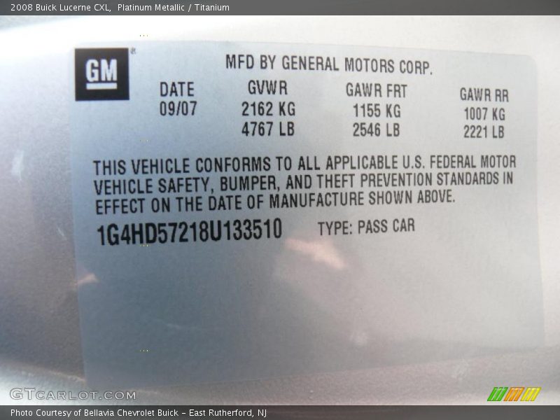 Platinum Metallic / Titanium 2008 Buick Lucerne CXL