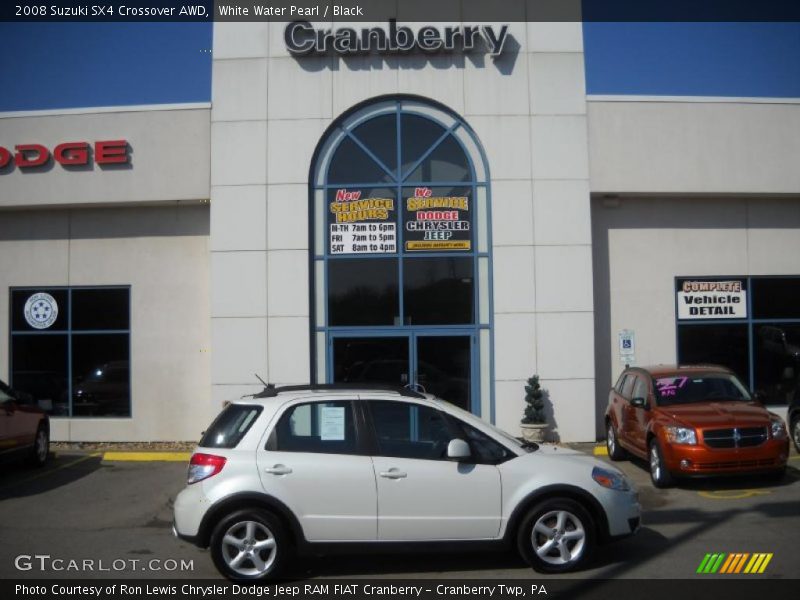 White Water Pearl / Black 2008 Suzuki SX4 Crossover AWD
