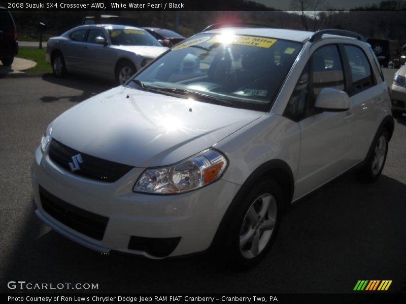 White Water Pearl / Black 2008 Suzuki SX4 Crossover AWD