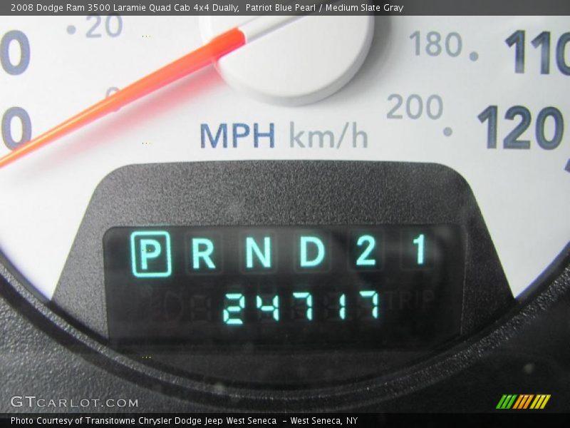 Patriot Blue Pearl / Medium Slate Gray 2008 Dodge Ram 3500 Laramie Quad Cab 4x4 Dually