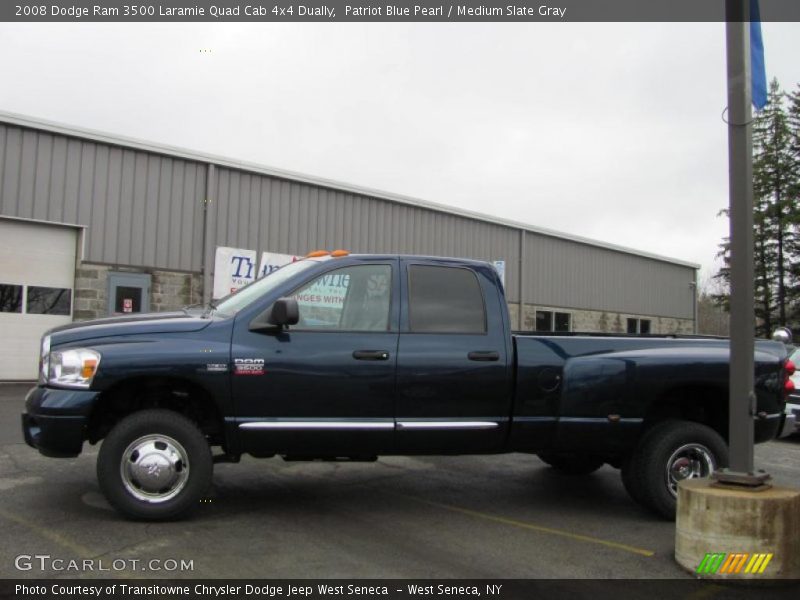 Patriot Blue Pearl / Medium Slate Gray 2008 Dodge Ram 3500 Laramie Quad Cab 4x4 Dually