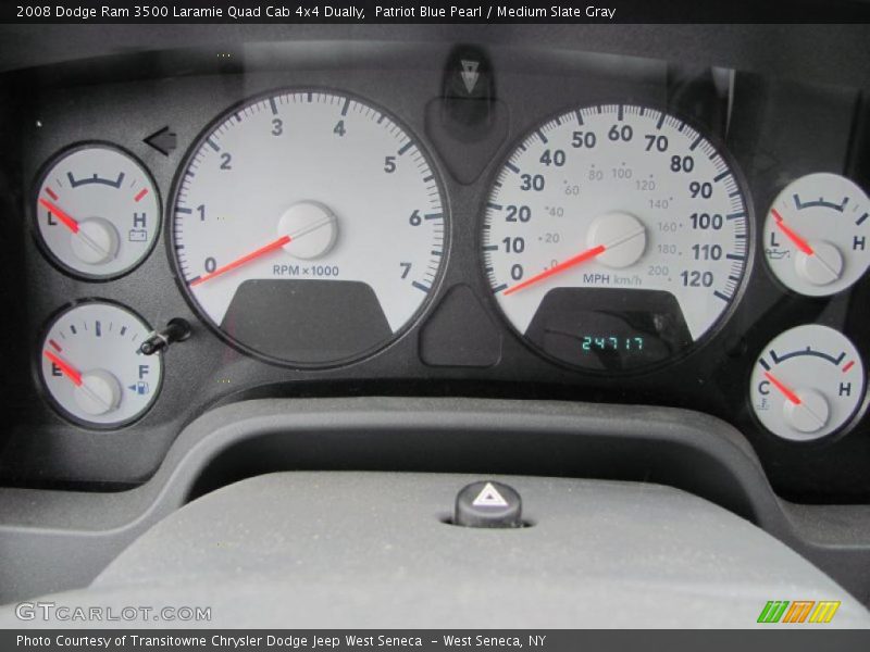 Patriot Blue Pearl / Medium Slate Gray 2008 Dodge Ram 3500 Laramie Quad Cab 4x4 Dually