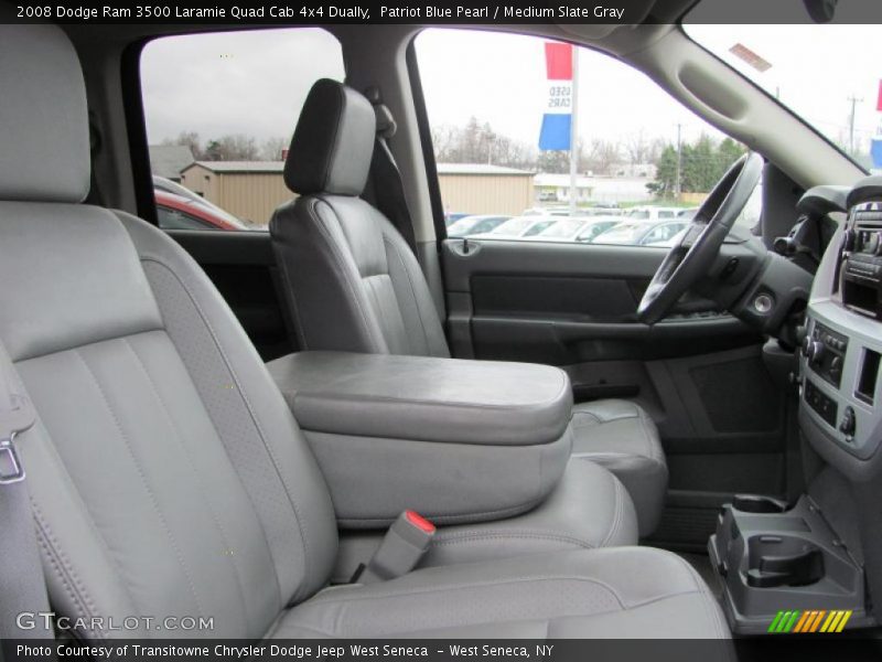 Patriot Blue Pearl / Medium Slate Gray 2008 Dodge Ram 3500 Laramie Quad Cab 4x4 Dually