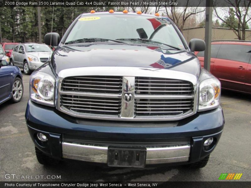 Patriot Blue Pearl / Medium Slate Gray 2008 Dodge Ram 3500 Laramie Quad Cab 4x4 Dually
