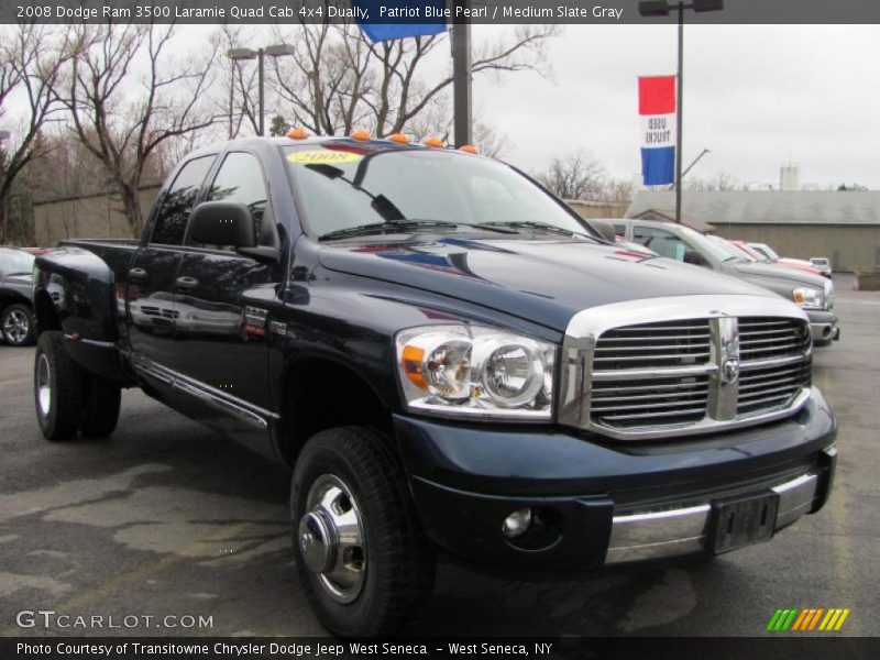 Patriot Blue Pearl / Medium Slate Gray 2008 Dodge Ram 3500 Laramie Quad Cab 4x4 Dually