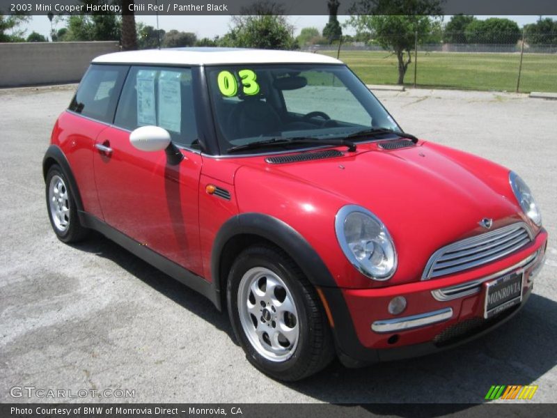 Chili Red / Panther Black 2003 Mini Cooper Hardtop