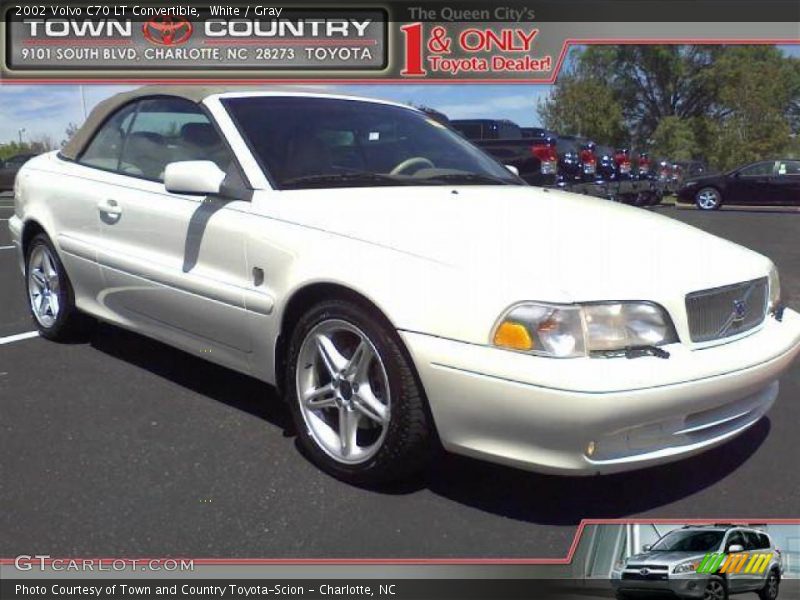 White / Gray 2002 Volvo C70 LT Convertible