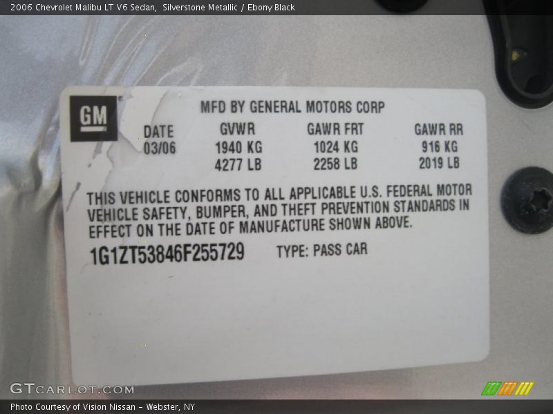 Silverstone Metallic / Ebony Black 2006 Chevrolet Malibu LT V6 Sedan