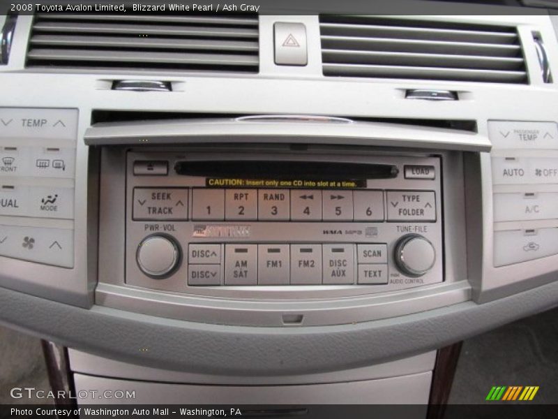 Blizzard White Pearl / Ash Gray 2008 Toyota Avalon Limited
