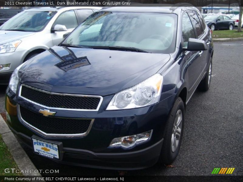 Dark Blue Metallic / Dark Gray/Light Gray 2011 Chevrolet Traverse LS