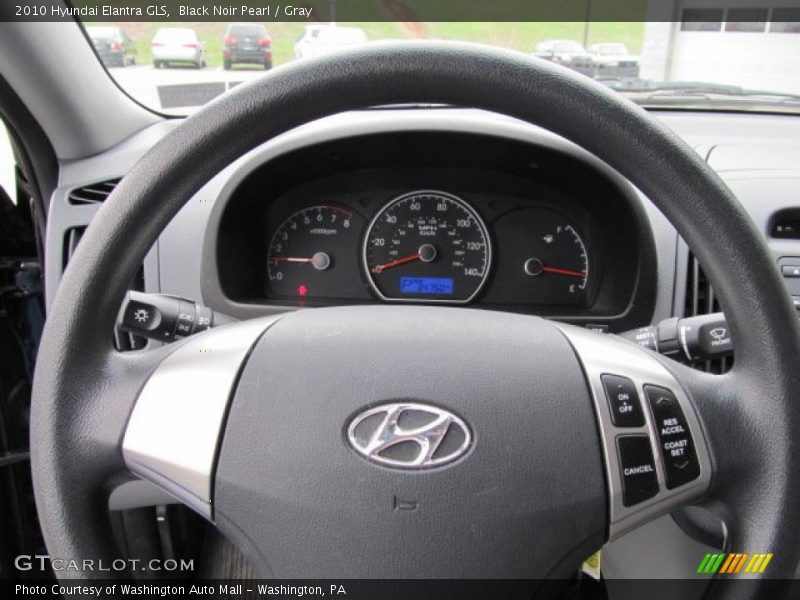 Black Noir Pearl / Gray 2010 Hyundai Elantra GLS