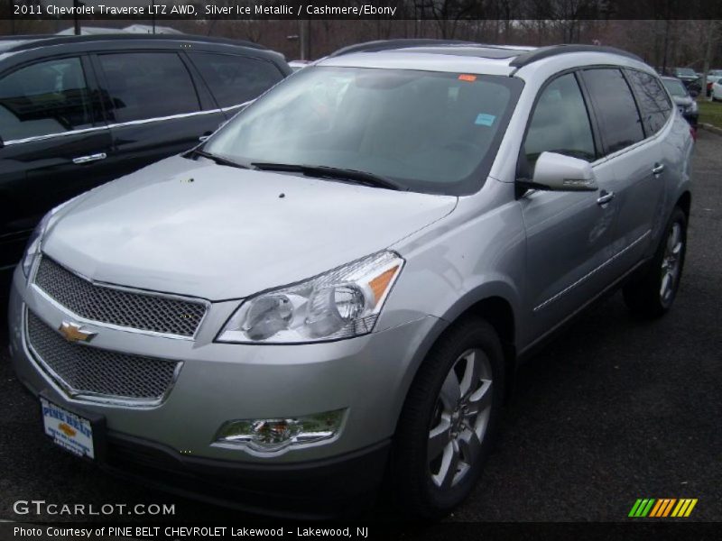 Silver Ice Metallic / Cashmere/Ebony 2011 Chevrolet Traverse LTZ AWD