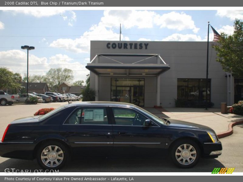 Blue Chip / Titanium/Dark Titanium 2008 Cadillac DTS