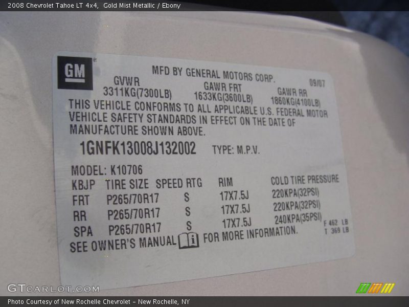 Gold Mist Metallic / Ebony 2008 Chevrolet Tahoe LT 4x4