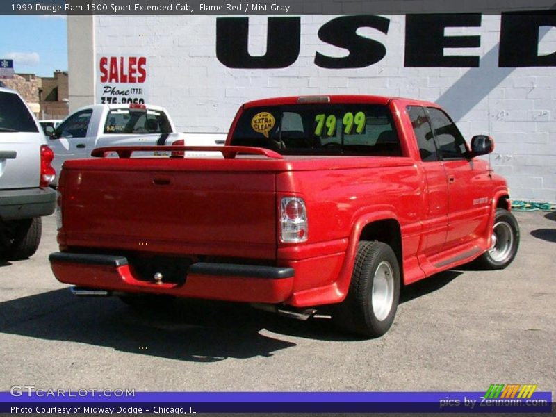 Flame Red / Mist Gray 1999 Dodge Ram 1500 Sport Extended Cab