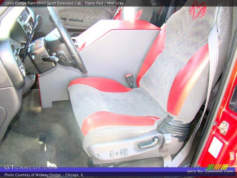 Flame Red / Mist Gray 1999 Dodge Ram 1500 Sport Extended Cab