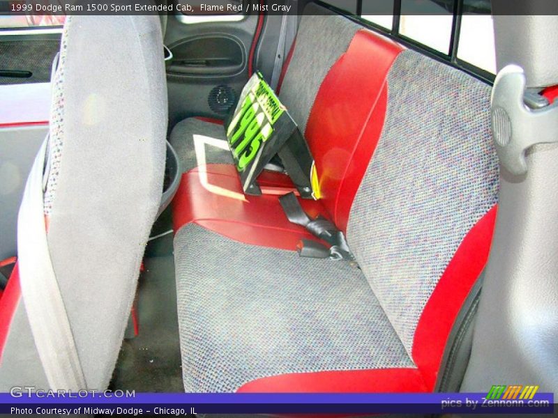 Flame Red / Mist Gray 1999 Dodge Ram 1500 Sport Extended Cab