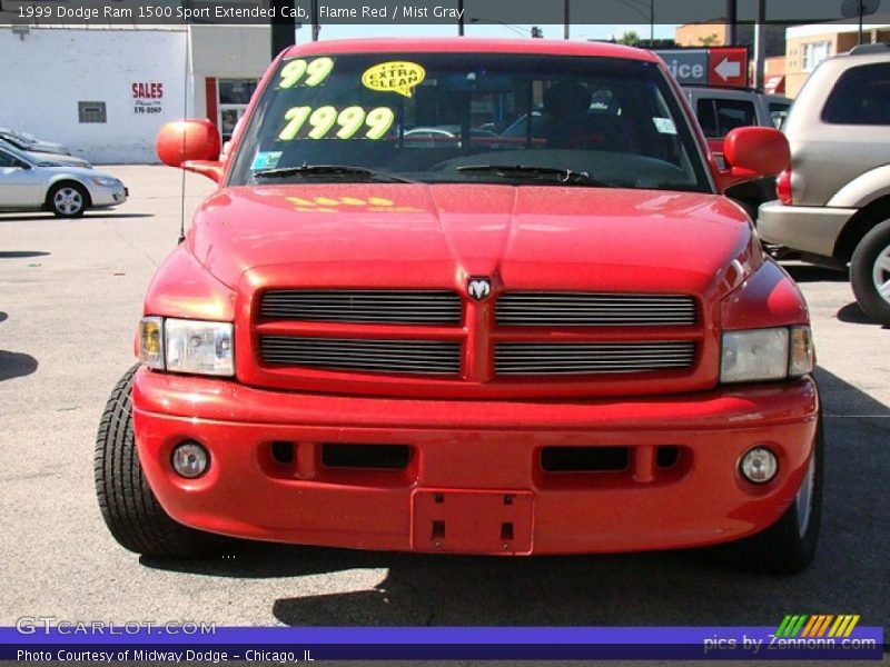 Flame Red / Mist Gray 1999 Dodge Ram 1500 Sport Extended Cab