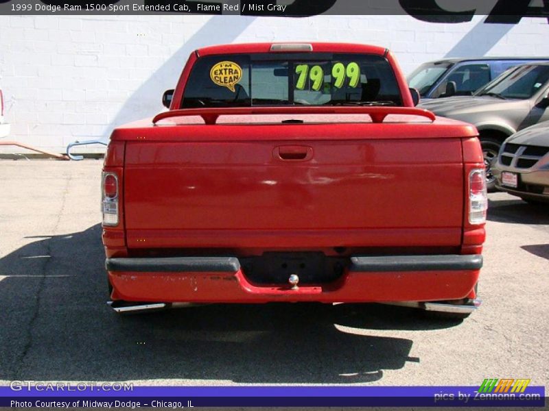 Flame Red / Mist Gray 1999 Dodge Ram 1500 Sport Extended Cab