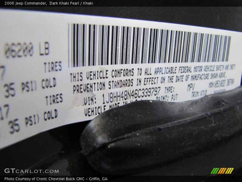 Dark Khaki Pearl / Khaki 2006 Jeep Commander