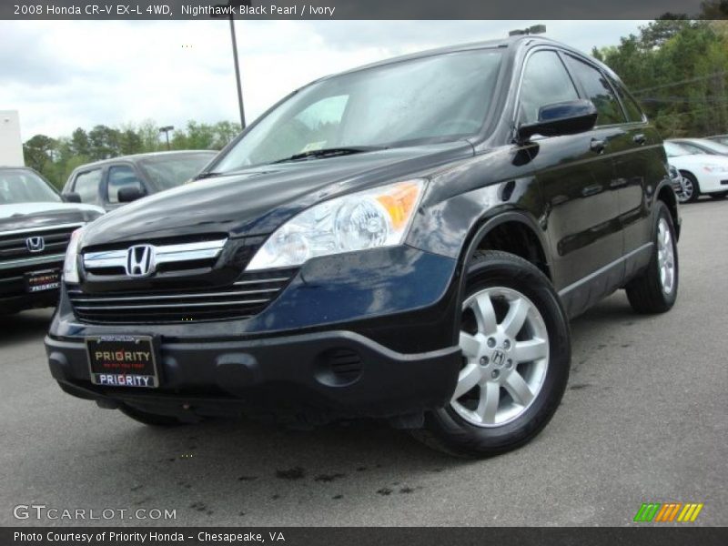 Nighthawk Black Pearl / Ivory 2008 Honda CR-V EX-L 4WD