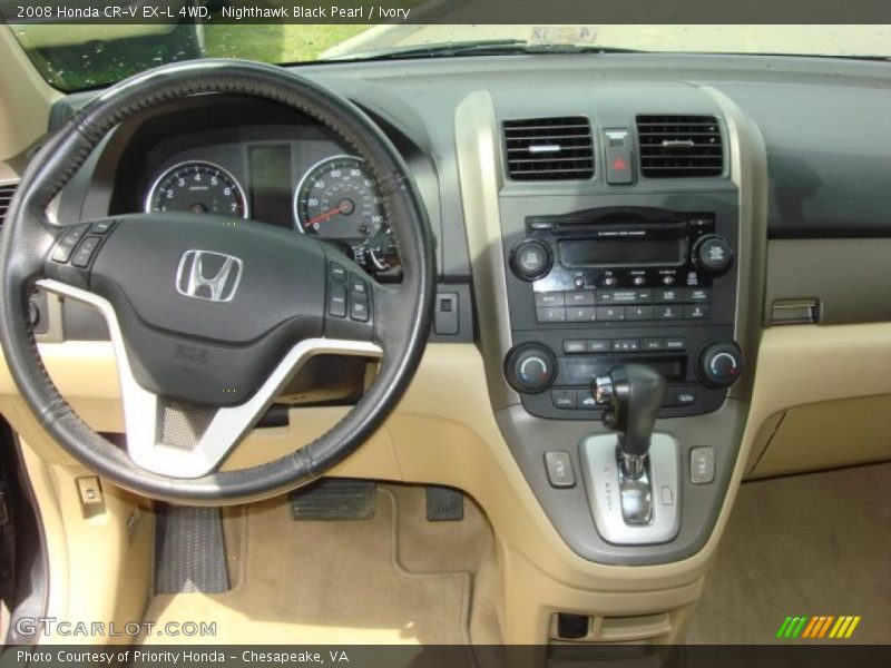 Nighthawk Black Pearl / Ivory 2008 Honda CR-V EX-L 4WD