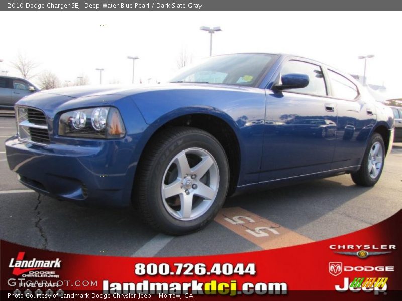 Deep Water Blue Pearl / Dark Slate Gray 2010 Dodge Charger SE