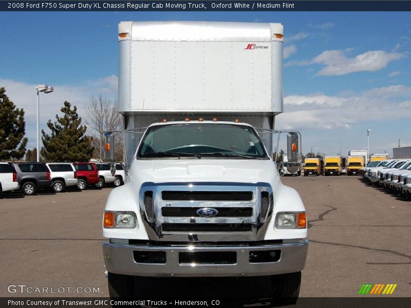 Oxford White / Medium Flint 2008 Ford F750 Super Duty XL Chassis Regular Cab Moving Truck