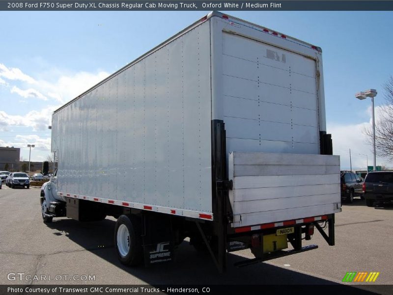 Oxford White / Medium Flint 2008 Ford F750 Super Duty XL Chassis Regular Cab Moving Truck