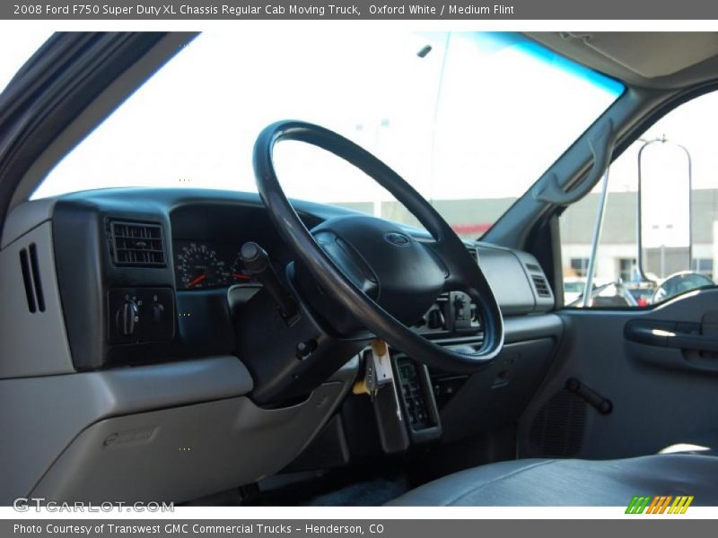 Oxford White / Medium Flint 2008 Ford F750 Super Duty XL Chassis Regular Cab Moving Truck