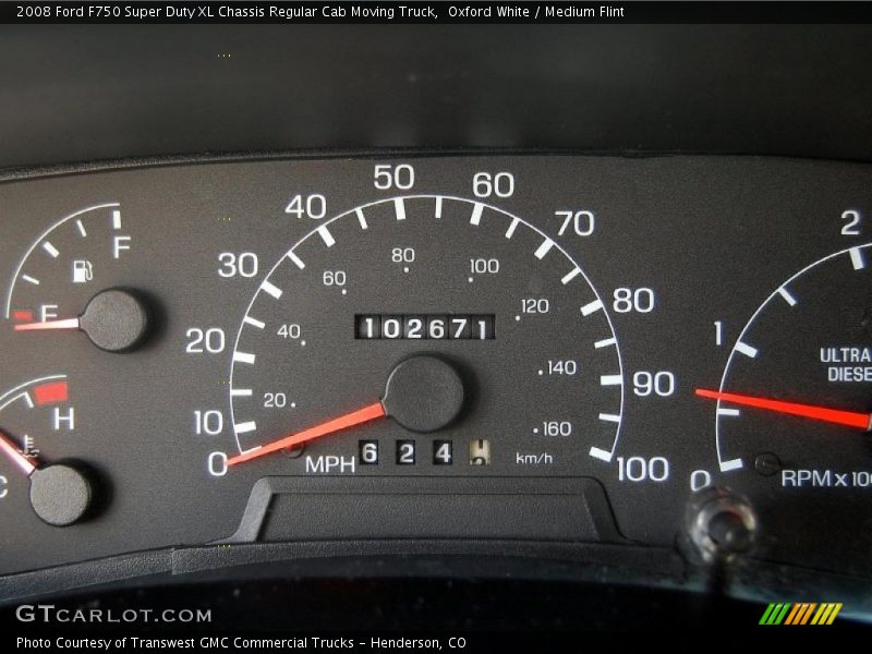 Oxford White / Medium Flint 2008 Ford F750 Super Duty XL Chassis Regular Cab Moving Truck