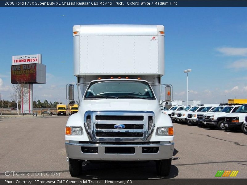 Oxford White / Medium Flint 2008 Ford F750 Super Duty XL Chassis Regular Cab Moving Truck