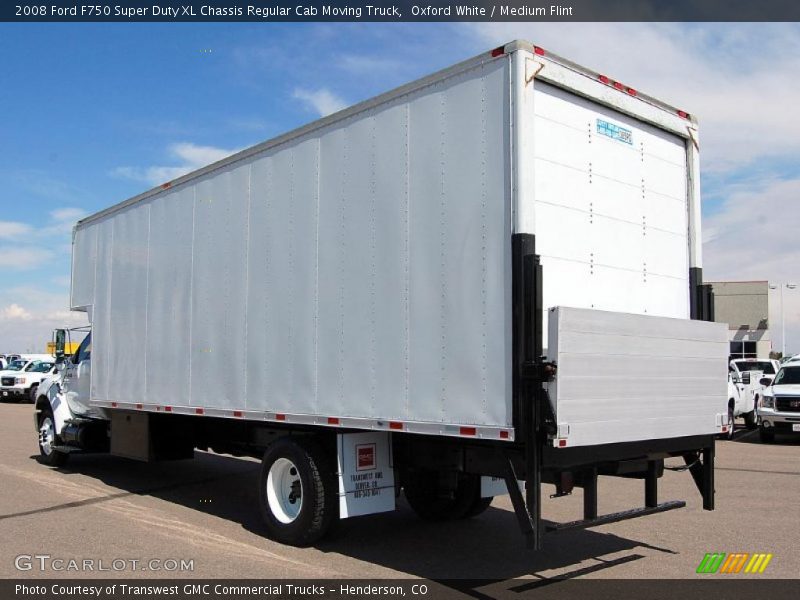 Oxford White / Medium Flint 2008 Ford F750 Super Duty XL Chassis Regular Cab Moving Truck
