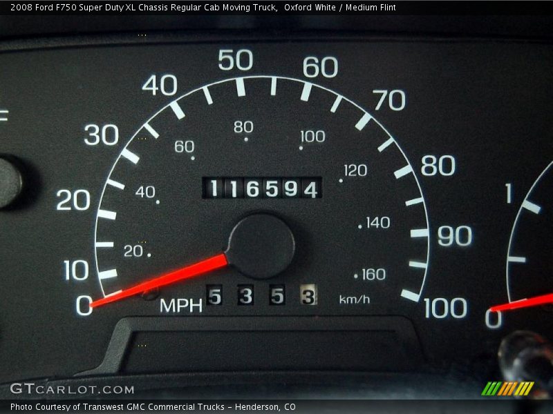 Oxford White / Medium Flint 2008 Ford F750 Super Duty XL Chassis Regular Cab Moving Truck