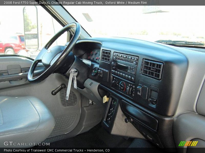 Oxford White / Medium Flint 2008 Ford F750 Super Duty XL Chassis Regular Cab Moving Truck