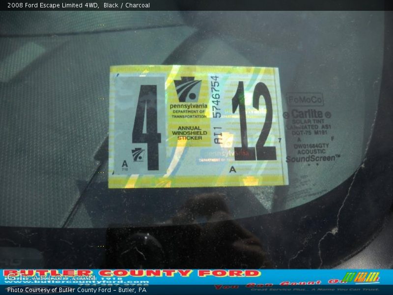 Black / Charcoal 2008 Ford Escape Limited 4WD