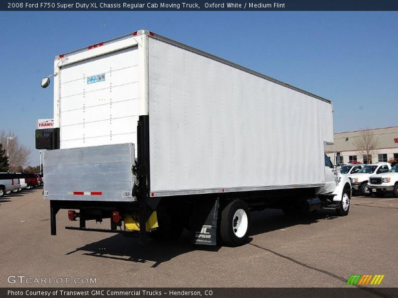 Oxford White / Medium Flint 2008 Ford F750 Super Duty XL Chassis Regular Cab Moving Truck