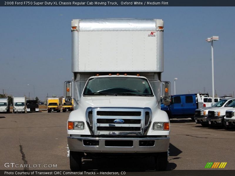 Oxford White / Medium Flint 2008 Ford F750 Super Duty XL Chassis Regular Cab Moving Truck