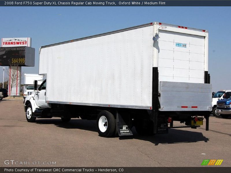 Oxford White / Medium Flint 2008 Ford F750 Super Duty XL Chassis Regular Cab Moving Truck