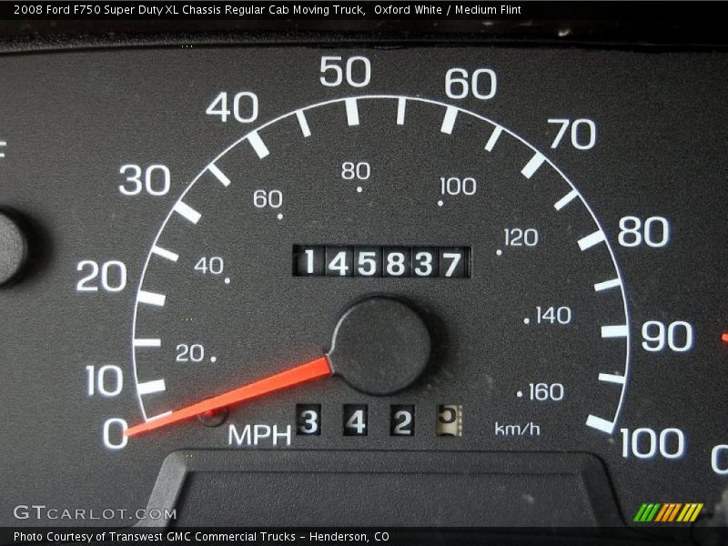 Oxford White / Medium Flint 2008 Ford F750 Super Duty XL Chassis Regular Cab Moving Truck