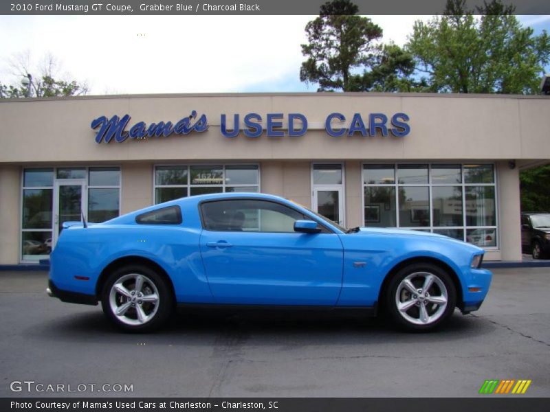 Grabber Blue / Charcoal Black 2010 Ford Mustang GT Coupe