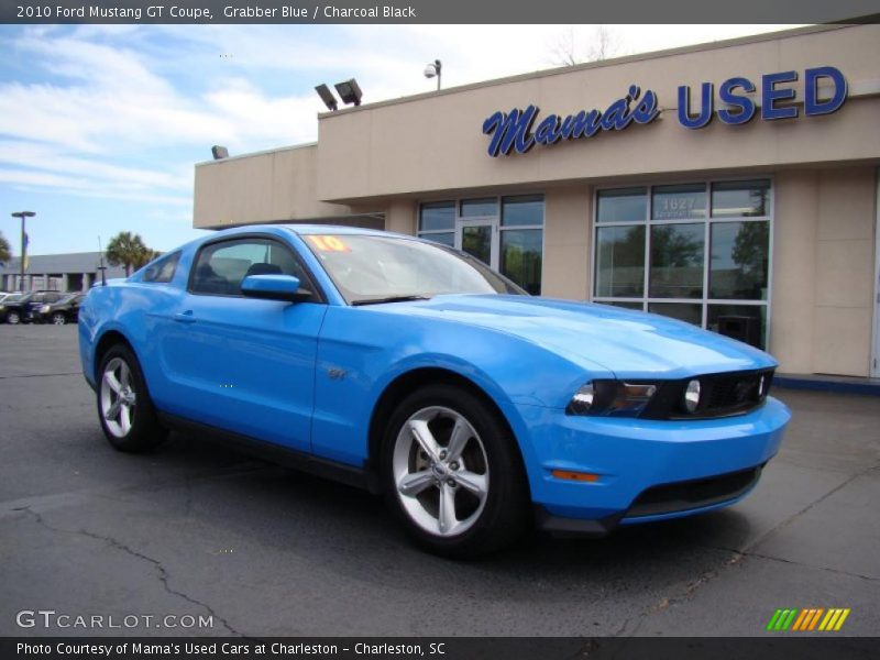 Grabber Blue / Charcoal Black 2010 Ford Mustang GT Coupe