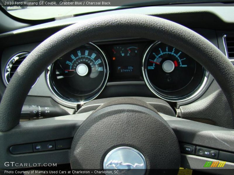 Grabber Blue / Charcoal Black 2010 Ford Mustang GT Coupe